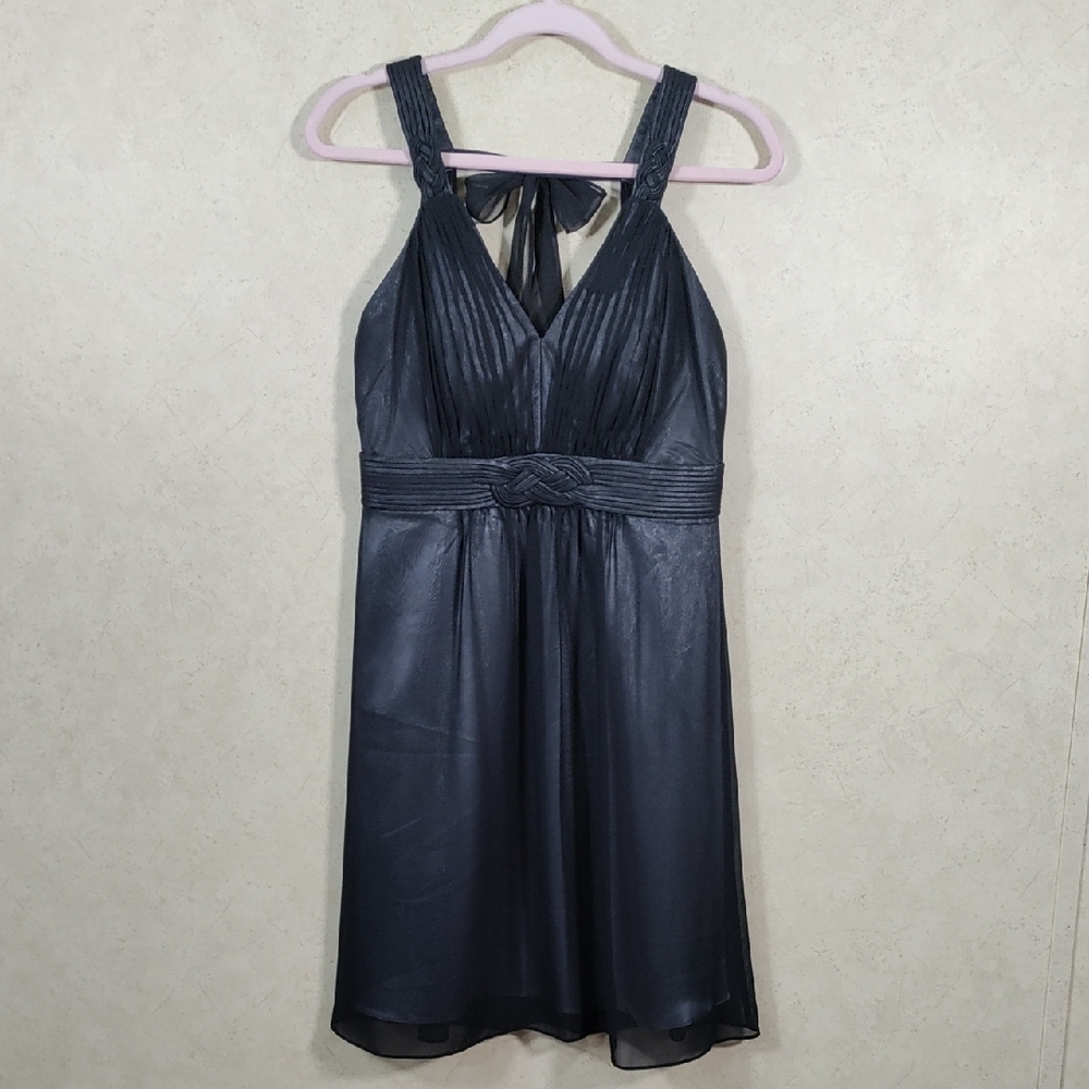 D156 Sangria black chiffon cocktail dress 8P NEW FINAL PRICE